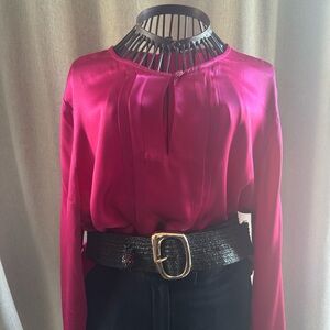 Silk Blouse - Fuchsia - Size 14